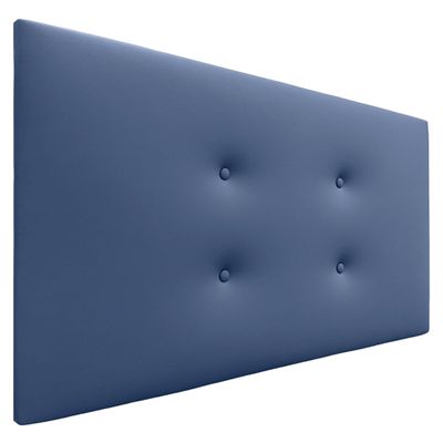 DHOME AQUALINE Pro Upholstered Headboard with 2 Rows of Buttons, 95 cm, Blue Faux Leather
