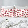 Kids' Cute Cartoon Mushroom Fitted Sheet Set, 160 x 200 cm, Red and White view 2