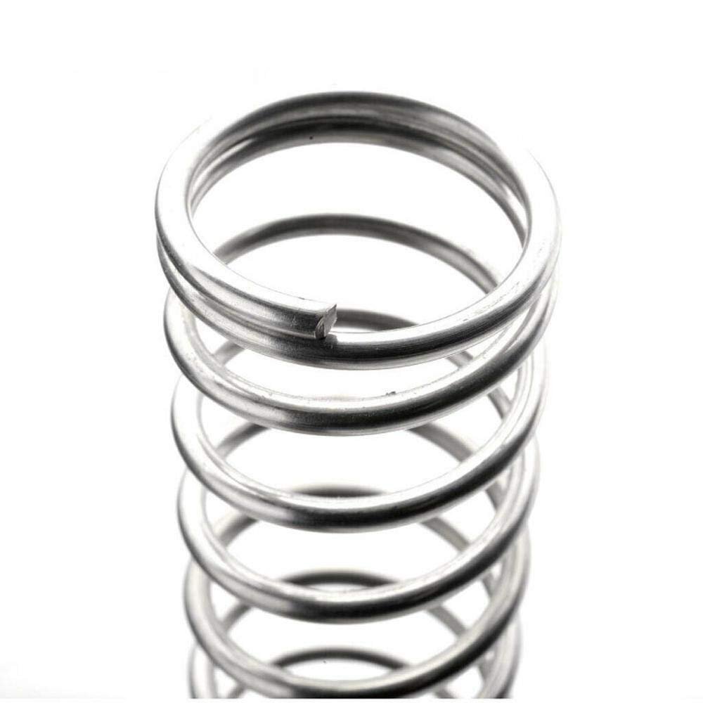 Hardware Compression Spring, 1 mm Wire, White Zinc-Plated, 11–12 mm Outer Diameter, 5 Pcs (1 × 12 × 90 mm)