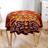 Hiseng Round Christmas Tablecloth with Merry Christmas Print, Style G, 180 cm view 1