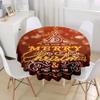 Hiseng Round Christmas Tablecloth with Merry Christmas Print, Style G, 180 cm view 3
