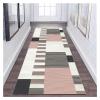 HLLING Hallway Entryway Long Runner Rug, Modern Geometric Grid, Non-Slip, 60 x 180 cm, Color A view 1
