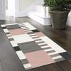 HLLING Hallway Entryway Long Runner Rug, Modern Geometric Grid, Non-Slip, 60 x 180 cm, Color A view 2