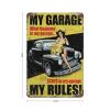 My Garage My Rules Pin-Up Girl Metal Sign, 12 x 8 in view 2