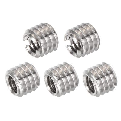 sourcing map Camera Tripod Adapter, 6.35 mm (1/4 in) Female to 3/8 in Male, 8 mm High, Steel Alloy, Through-Hole, 5-Pack