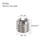 sourcing map Camera Tripod Adapter, 6.35 mm (1/4 in) Female to 3/8 in Male, 8 mm High, Steel Alloy, Through-Hole, 5-Pack view 2