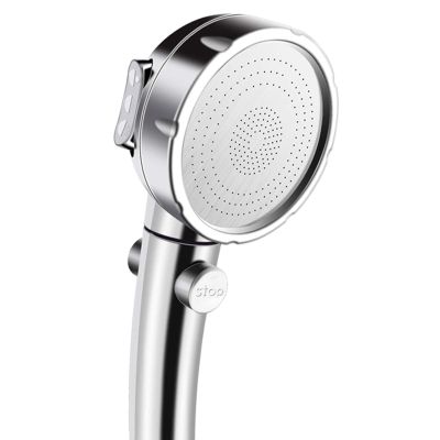 RGRE High-Pressure Handheld Shower Head with Stop Button
