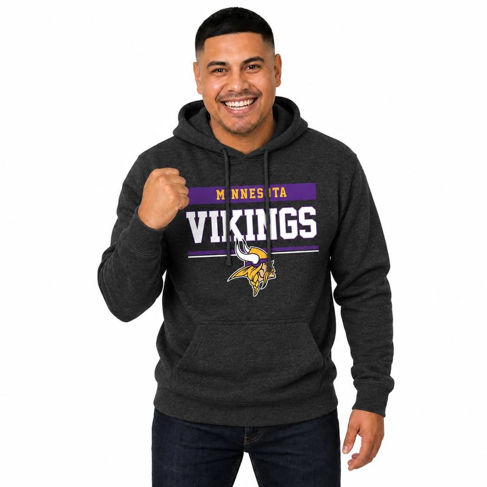 Minnesota Vikings Gameday Hoodie for Adults, Charcoal, XL