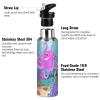 Vnurnrn Octopus Cartoon Water Bottle with Straw, 600 mL, Vacuum-Insulated 18/8 Stainless Steel, BPA-Free, for Kids' Sports, Hiking & School view 3