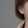 LOKILOKI S925 Sterling Silver Asymmetrical Guitar Note Stud Earrings for Women view 3