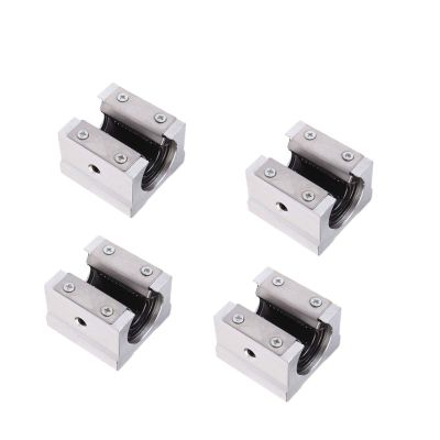 KHJK SBR Linear Bearing Block, 4-Piece Set, for CNC Routers, SBR10UU–SBR25UU (Guide Length: SBR10UU)