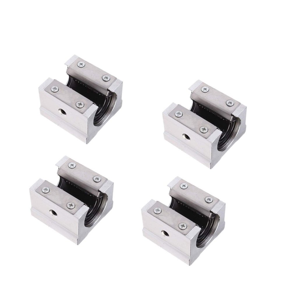 KHJK SBR Linear Bearing Block, 4-Piece Set, for CNC Routers, SBR10UU–SBR25UU (Guide Length: SBR10UU)
