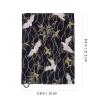 Cabilock A5 Fabric Book Cover, Adjustable School Book Protector, Crane Design, Stretchable Book Sleeve, Dark Blue view 2
