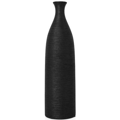 White Ceramic Vase with Narrow Neck, 25.4 cm, Decorative Vase (33.8 cm)