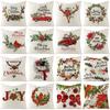 Homxi 45 x 45 cm Christmas Pillow Covers, Linen, Best Wishes! House de Dulces Snowman view 3