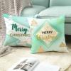 Homxi Christmas Pillow Cover, 18 x 18 in, Navy Blue and Gold Wreath view 3