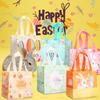 12 Easter Egg Hunt Bags with Handles, Bunny, Carrot, Chick and Egg Designs view 3