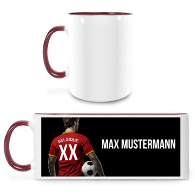 Manutextur Personalized Mug with Name – Belgium Soccer Jersey Design