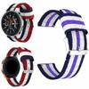 Wigento Nylon Replacement Band for Samsung Galaxy Watch 6/5/4 40/44 mm, Watch 5 Pro 45 mm, Watch 6/4 Classic 43/47 mm, 42/46 mm, Blue/White/Purple view 1