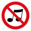 “No Music” Prohibition Sign Sticker, Self-Adhesive Vinyl | 5–30 cm, Made in Germany, Size: 5 cm view 1