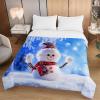 Chickw1 Christmas Bedspread, 3D-Printed Embossed Microfiber Coverlet, Snowfield, 220 x 240 cm view 2