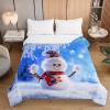 Chickw1 Christmas Bedspread, 3D-Printed Embossed Microfiber Coverlet, Snowfield, 220 x 240 cm view 3