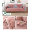 Thick Plush Quilted Sofa Cover, Non-Slip, Pink, 110 x 180 cm view 2