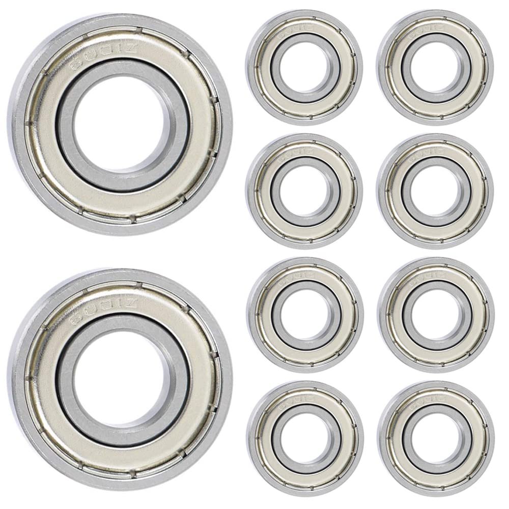 ANGEEK 6001-ZZ Shielded Deep Groove Ball Bearings, 10-Pack, 12 x 28 x 8 mm