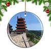 Weekino Reading Pagoda Pennsylvania USA Christmas Tree Ornament Decoration, Hanging Travel Souvenir, Double-Sided Porcelain, 7.1 cm view 1