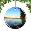 Weekino Decatur Wheeler National Wildlife Refuge Alabama USA Christmas Tree Ornament, Hanging Travel Souvenir, Double-Sided Porcelain, 7.1 cm view 1