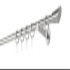 ondeco Custom-Length Curtain Rod, 20 mm, Single Track, 12 cm Wall Brackets, with Rings, Stainless Steel Look, 230 cm view 1