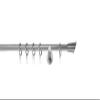 ondeco Custom-Length Curtain Rod, 20 mm, Single Track, 12 cm Wall Brackets, with Rings, Stainless Steel Look, 230 cm view 2