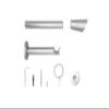 ondeco Custom-Length Curtain Rod, 20 mm, Single Track, 12 cm Wall Brackets, with Rings, Stainless Steel Look, 230 cm view 3