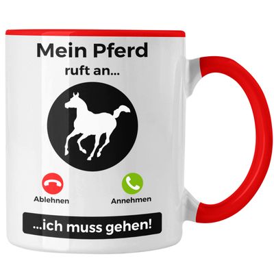 Trendation Horse Mug – Gift for Equestrians (Red)