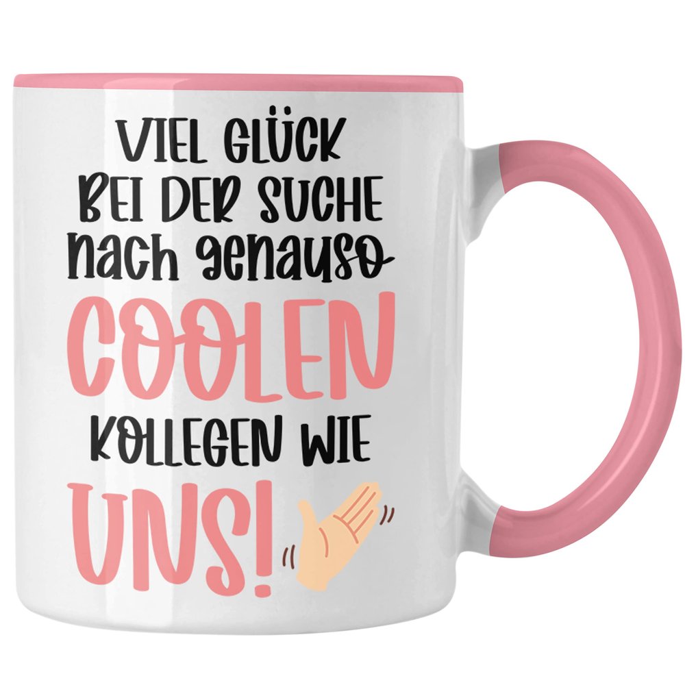 Trendation Job Change Mug – Farewell Gift for Colleagues (Pink)