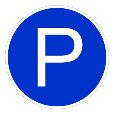 “Parking Permitted” Notice Sticker, Self-Adhesive Film, 10 cm