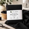 AK TRADING CO. Black Muslin Draping Fabric, 4.5 m, Medium-Weight, 100% Cotton (60 in. Wide) view 4
