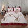 Rapport Home 100% Brushed Cotton Flannel Duvet Cover Set, Angus Stag Design, Single, Red view 1