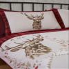 Rapport Home 100% Brushed Cotton Flannel Duvet Cover Set, Angus Stag Design, Single, Red view 2