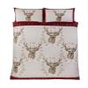 Rapport Home 100% Brushed Cotton Flannel Duvet Cover Set, Angus Stag Design, Single, Red view 3