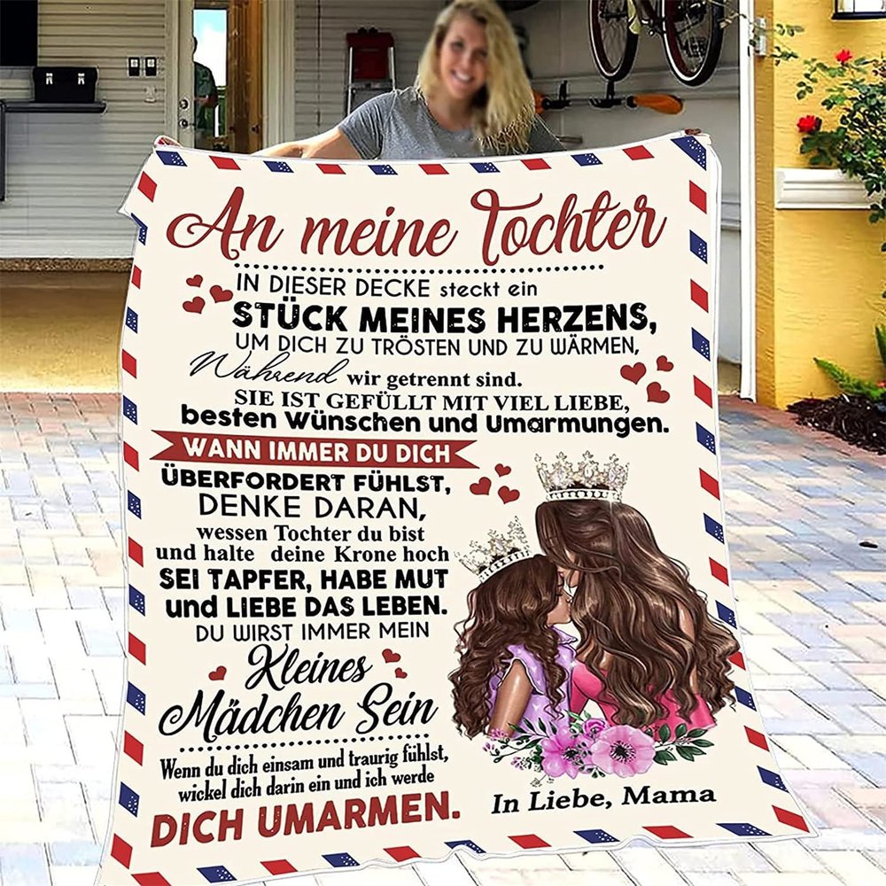 UOOYAA Personalized Flannel Blanket, Printed “To My Son” Letter, Dad and Mom Encouragement and Love, Christmas Gift for Sons, “To My Daughter,” 4, 1.3 x 1.5 m