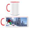 Manutextur Personalized Skiing Mug with Name, Design 01, White/Red view 1