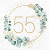 Sprinlot 55th Birthday Napkins, 40 Eucalyptus 3-Ply Paper Napkins view 1