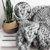 WANGPP Chunky Knit Blanket, Handwoven Soft Throw, 150 x 150 cm, Color D view 3