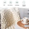 WANGPP Chunky Knit Blanket, Handwoven Soft Throw, 150 x 150 cm, Color D view 4