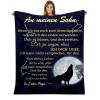 UOOYAA Personalized Flannel Blanket, “To My Son” Letter Print, 59.1 x 86.6 in view 1