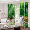 KQDMYT Blackout Grommet Curtains, Green Bamboo Forest Stream, 234 x 183 cm, Set of 2 view 2