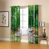 KQDMYT Blackout Grommet Curtains, Green Bamboo Forest Stream, 234 x 183 cm, Set of 2 view 4