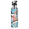 Vnurnrn Sea Fish Shark Algae Water Bottle with Straw, 600 mL view 1