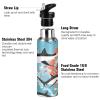 Vnurnrn Sea Fish Shark Algae Water Bottle with Straw, 600 mL view 3